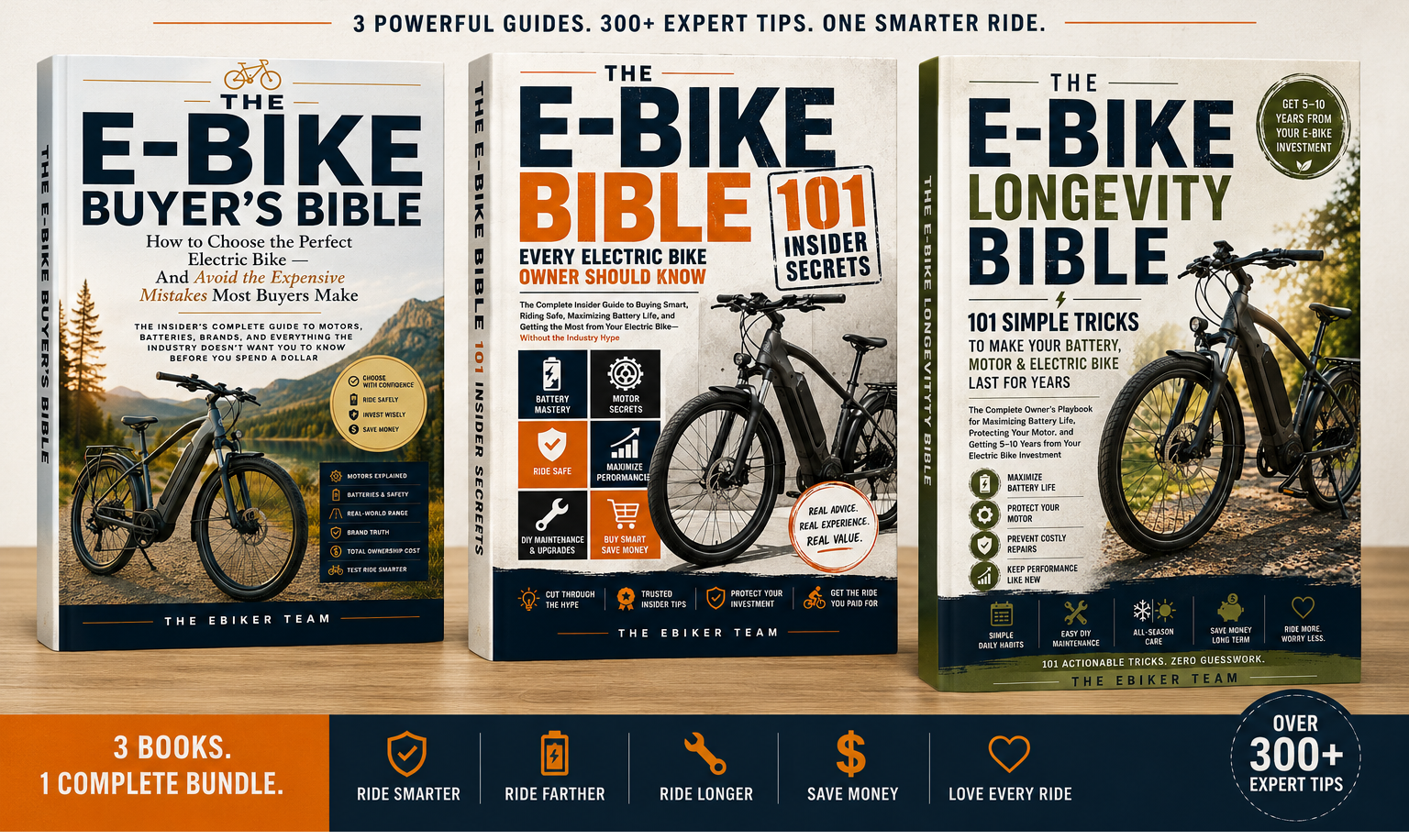 All three E-Bike Bible guides in the complete bundle